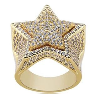 Super Star 14K Gold Plated  CZ Simulated Diamond